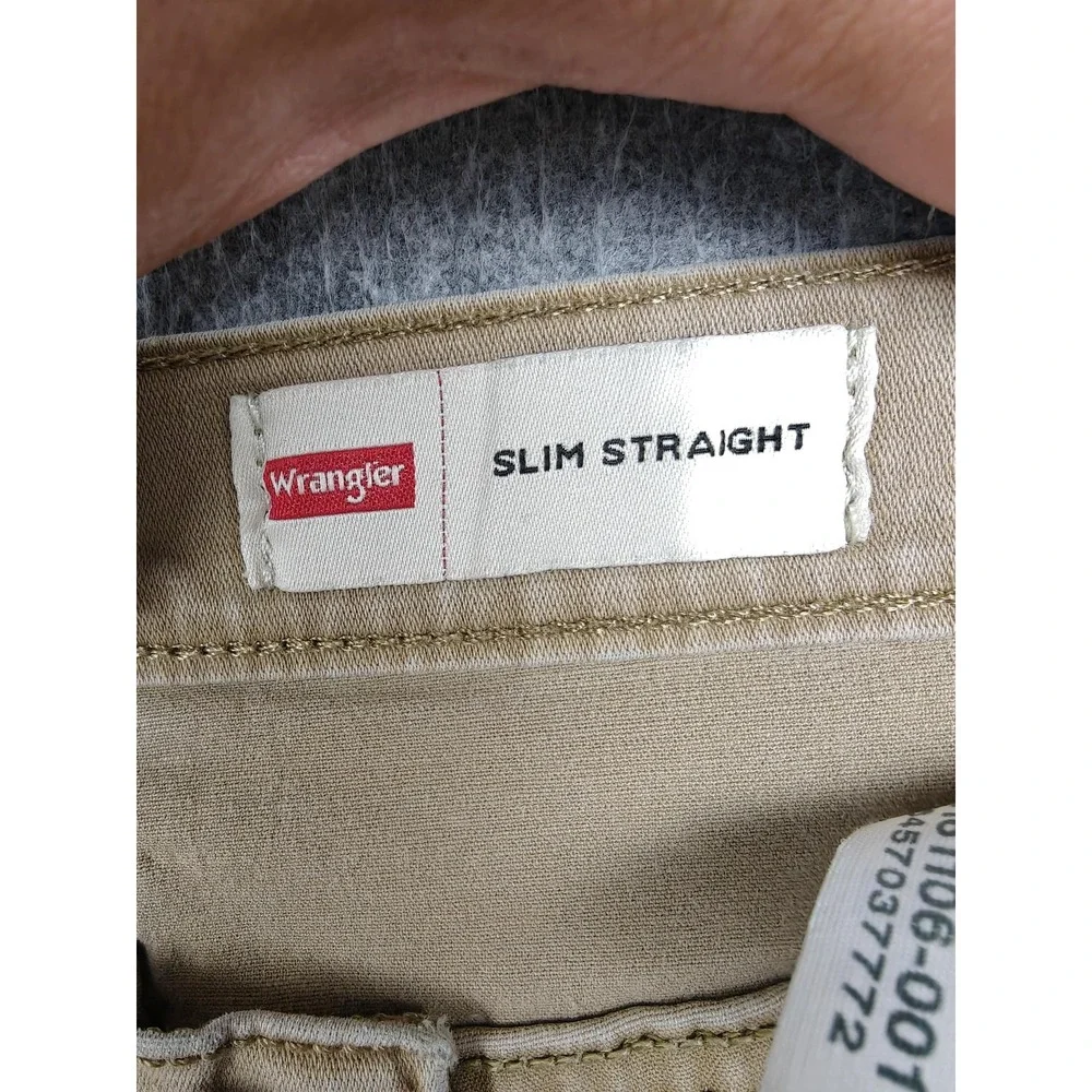 Wrangler Jeans Mens 32x32 Beige Light Wash Slim Straight Stretch Denim Pants